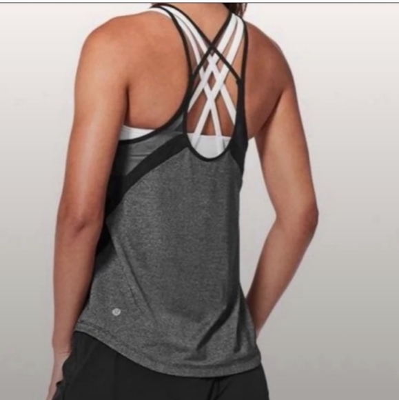 Lululemon Run Off Route Sheer Tank Top Racerback Crisscross Strappy Back 6 - Picture 3 of 9